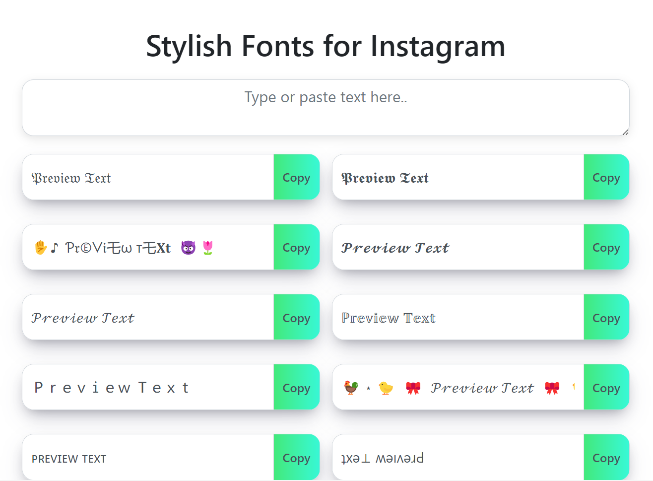 Stylish Fonts for Instagramr Preview