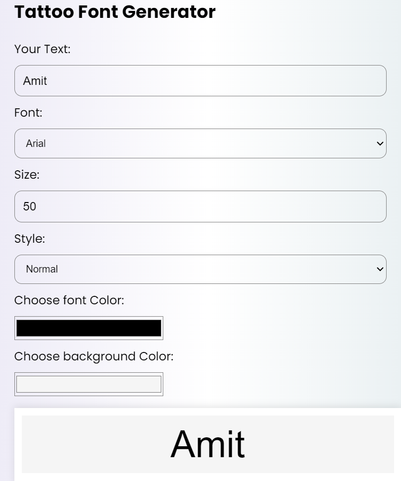 Tattoo Font Generator Preview
